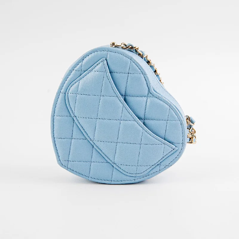 Chanel Small Crossbody Bag for TravelChanel Heart Bag Mini Blue