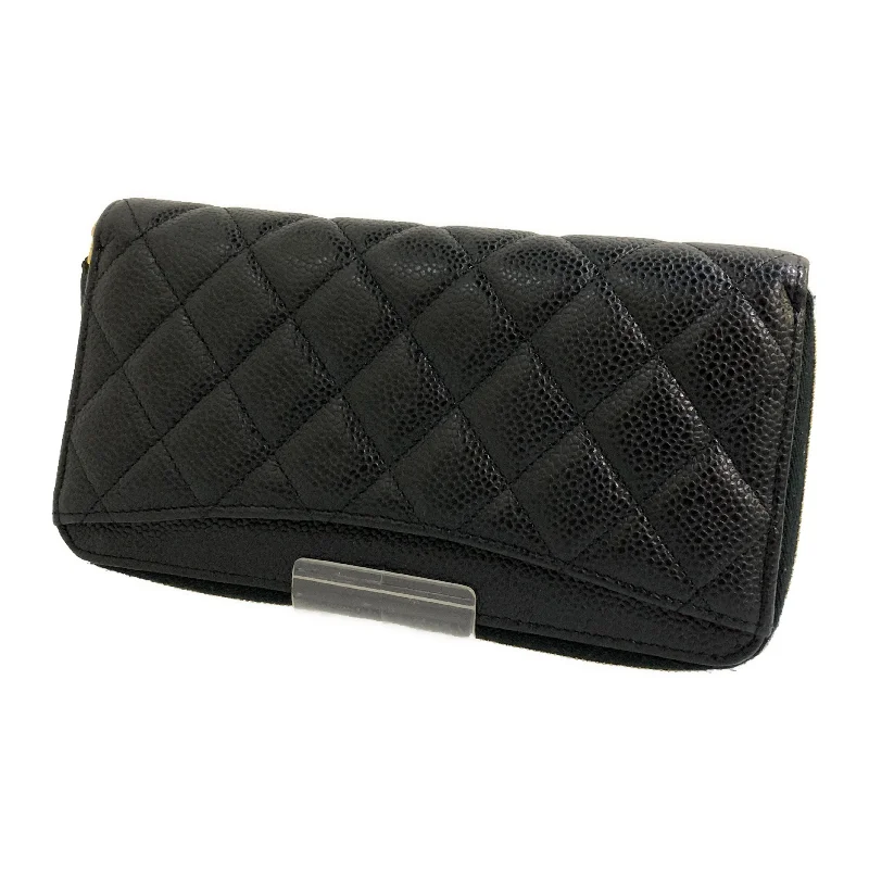 Chanel Classic Flap Bag for Evening PartyCHANEL Long Wallet BLK Cowhide