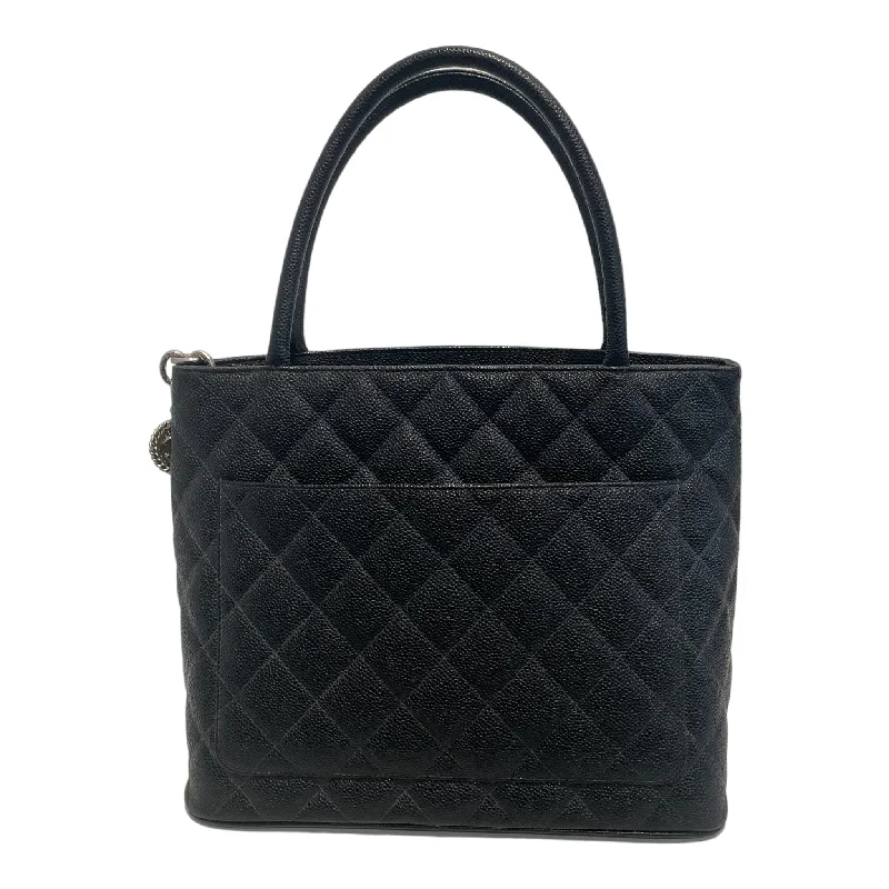 Chanel Small Crossbody Bag for TravelCHANEL Hand Bag Leather BLK Quilted Caviar Tote