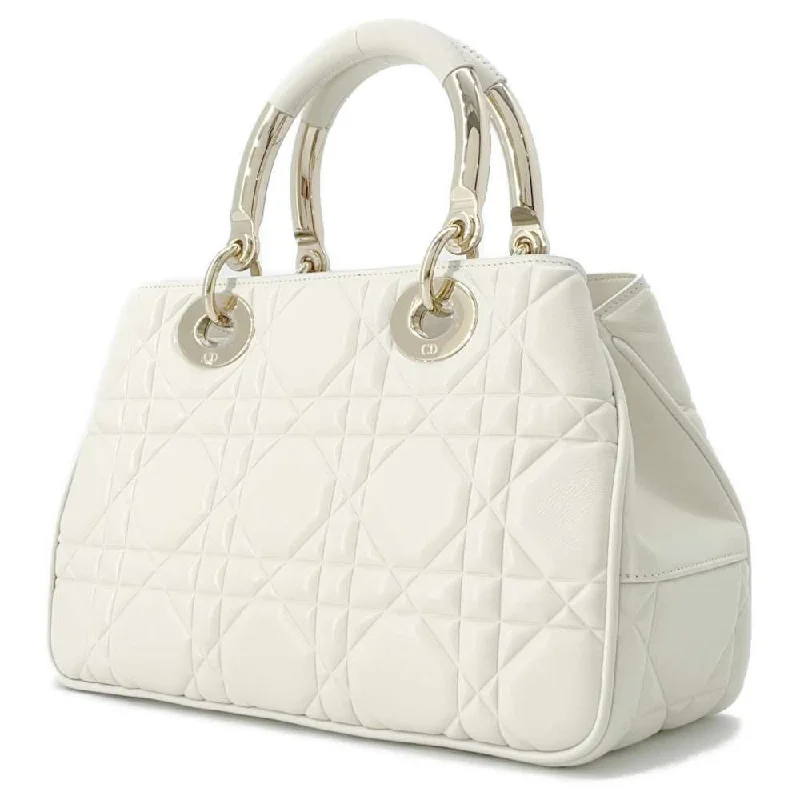 Christian Dior Saddle bags with a studded trim for a bold lookDior Lady 95.22 2WAY Handbag White M0699OVJX Leather Size Medium