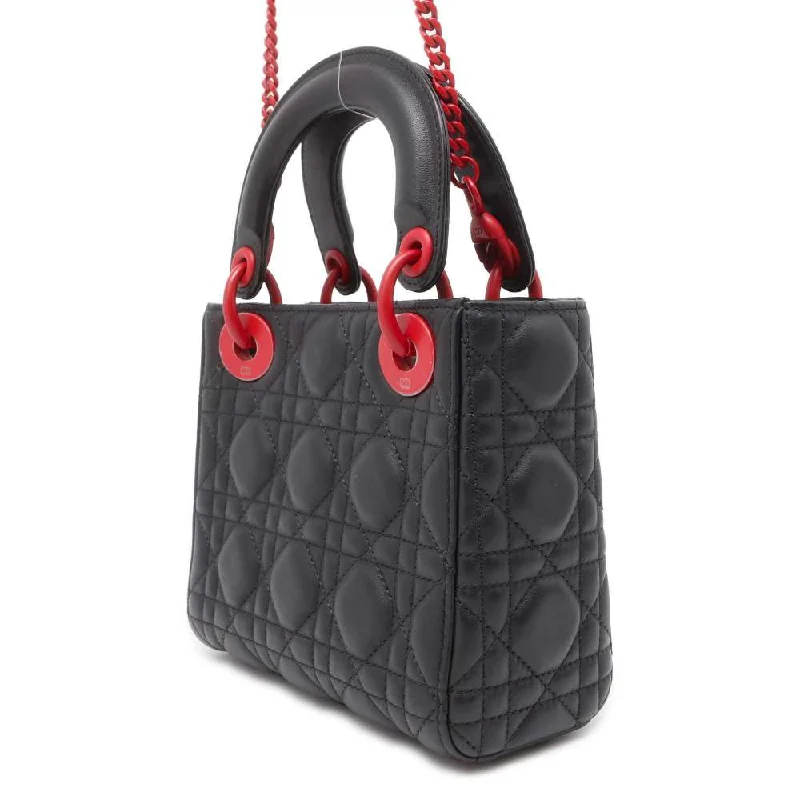 High - fashion Christian Dior bags with a geometric patternDior Lady Dior Cannage Tanabata Limited Edition Black/Red M0505OWCB Lambskin Size Mini