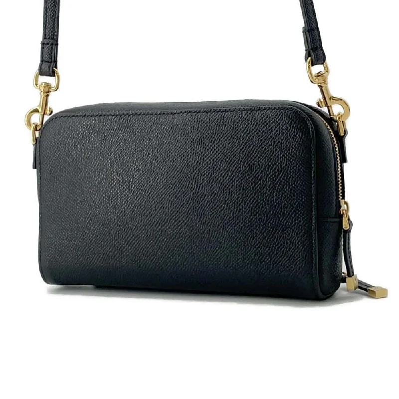 Stylish Christian Dior shoulder bags with a tassel - adorned zipperDior Karo Double Pouch Shoulder Bag Black S7431UBAE Leather