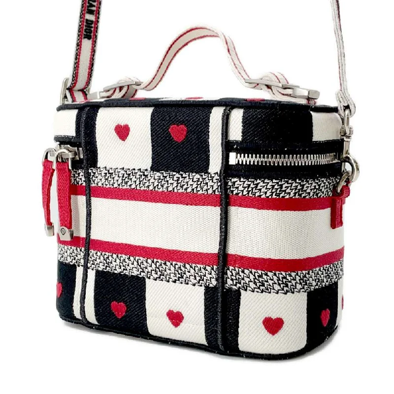 Christian Dior bags with a detachable coin purse insideDior Dior Amour 2way Vanity White/Black/Red Canvas