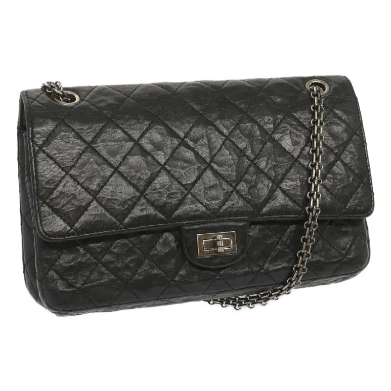 Chanel Luxury Handbag for High - End EventsCHANEL 2.55 Matelasse Chain Bag Aged Calfskin Black A37586 CC  67618A