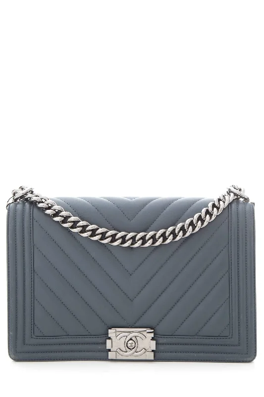 Chanel Limited Edition Handbag for CollectorsChanel 2018 New Medium Grey BoyBag in Lambskin Flapbag