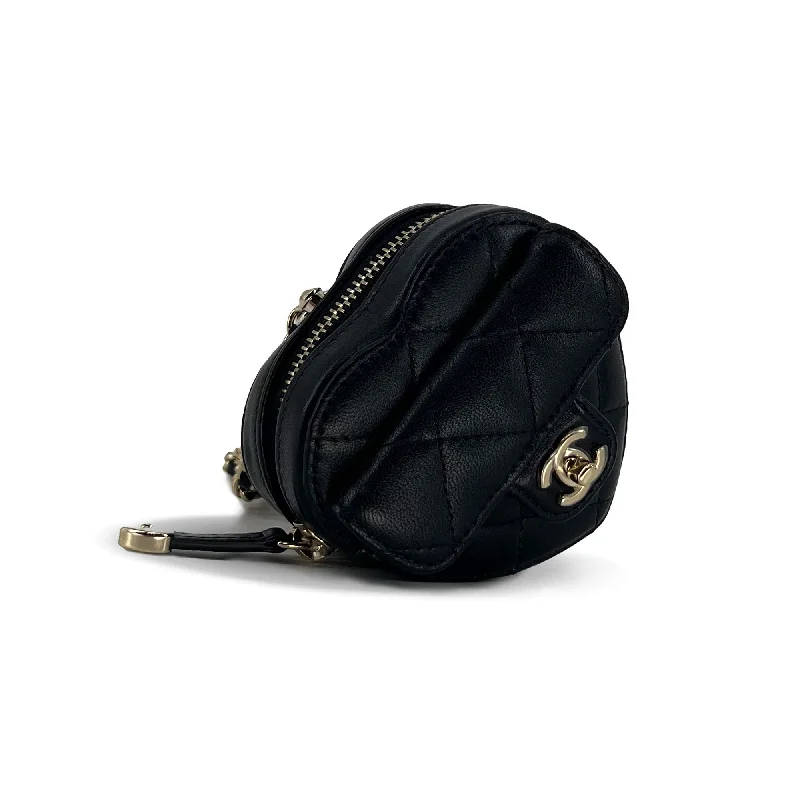 Chanel Classic Flap Bag for Evening PartyChanel Black Heart Zipped Coin Calfskin Mini Bag