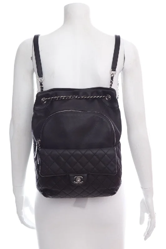 Chanel Handbag with Adjustable Strap for ComfortChanel Black Lambskin CC Backpack