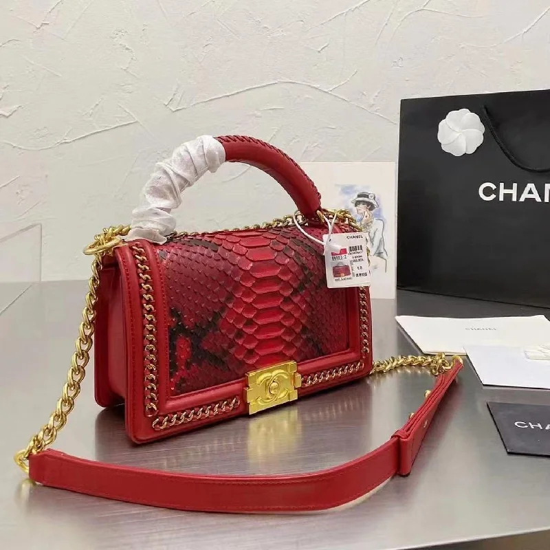 Chanel Medium Tote Bag for Office LadiesChanel Boy Crocodile Looks Handbag Red