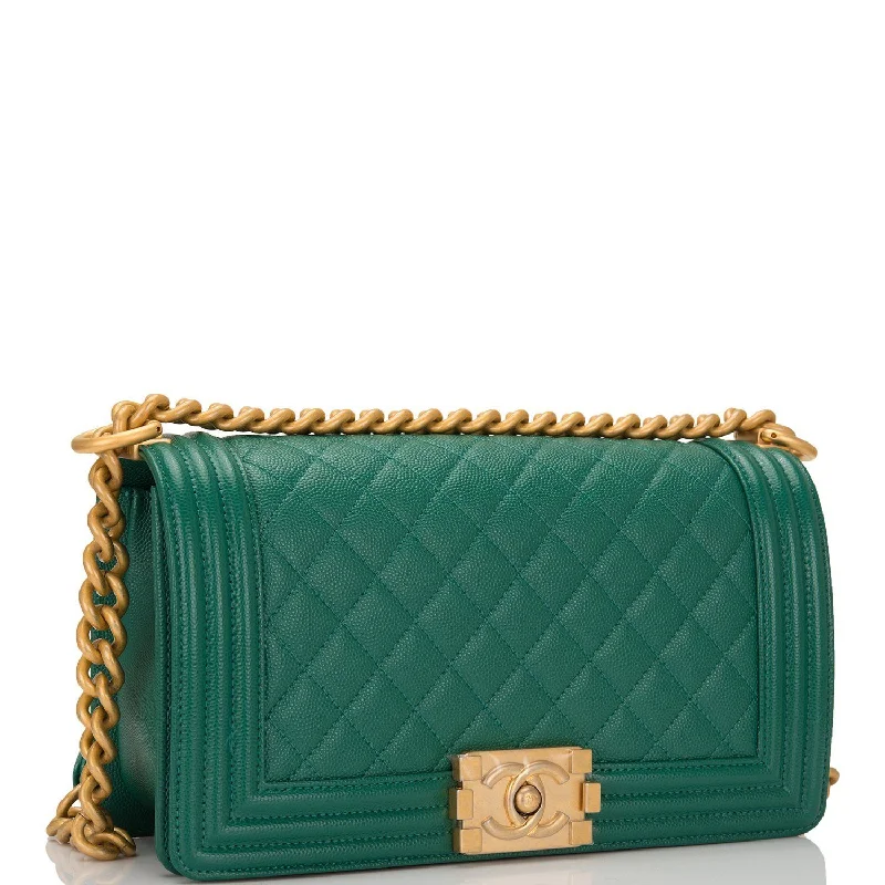 Chanel Luxury Handbag for High - End EventsChanel Boy Medium Handbag Green