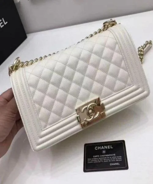 Chanel Luxury Handbag for High - End EventsChanel Boy Medium Handbag White