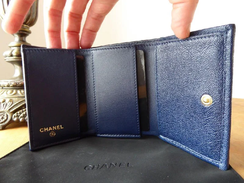 Chanel Black Handbag for Business MeetingsChanel Boy Small Flap Wallet Blue