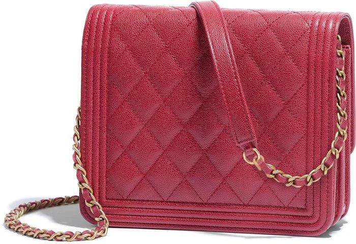 Chanel Vintage Inspired Handbag for Retro LoversChanel Boy Square Clutch With Chain – CWC Grained Calfskin Pink