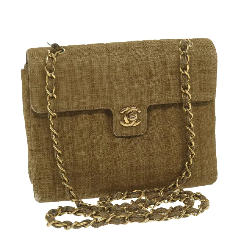 Chanel Lightweight Handbag for Daily ErrandsCHANEL Chain Shoulder Bag Canvas Brown CC  62565A