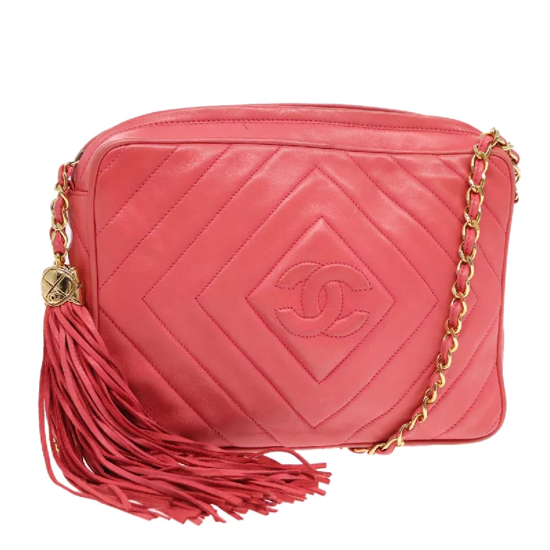 Chanel Classic Flap Bag for Evening PartyCHANEL Chain Shoulder Bag Lamb Skin Gold Pink CC  93604