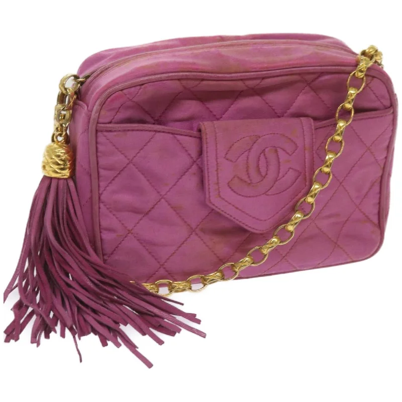 Chanel All - Match Handbag for Versatile StylingCHANEL Chain Shoulder Bag Satin Pink CC  bs12068