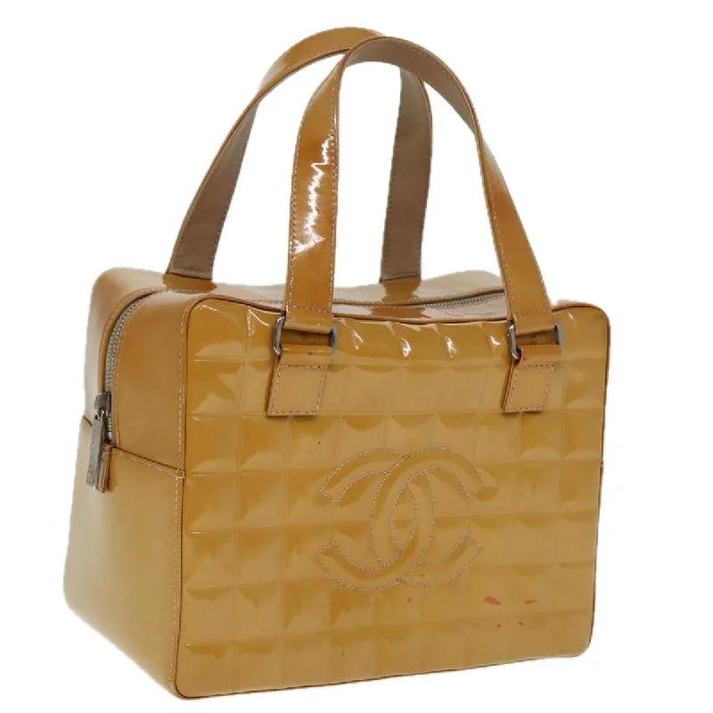 Chanel All - Match Handbag for Versatile StylingCHANEL Choco Bar Hand Bag Patent leather Yellow CC  bs15398