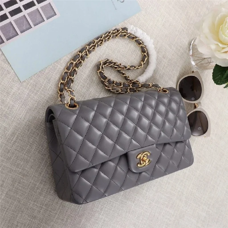 Chanel Chain Strap Handbag for Everyday UseChanel Classic Double Flap 25 Shoulder Bag Grey