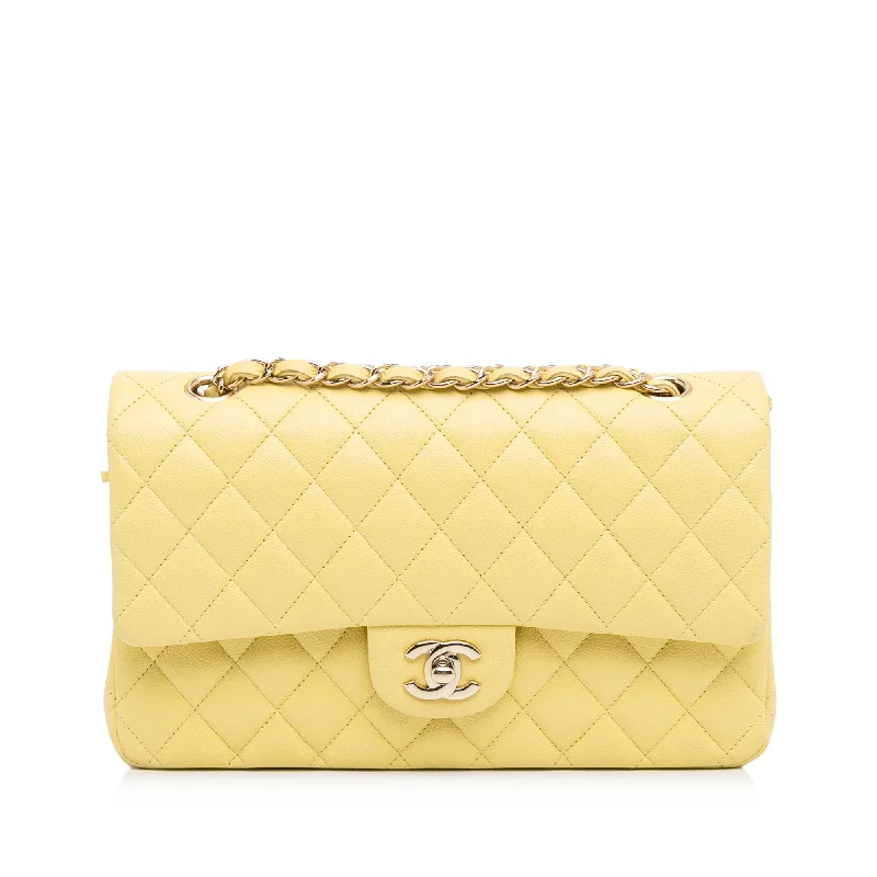 Chanel New Arrival Handbag with Gold HardwareChanel Classic Double Flap Medium Yellow Caviar Silver