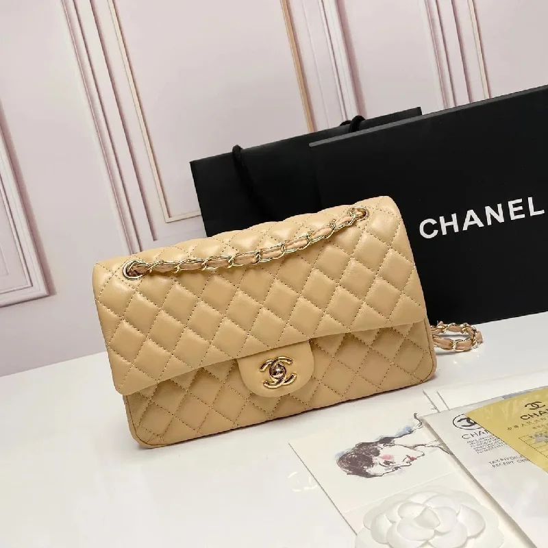 Chanel Handbag with Adjustable Strap for ComfortChanel Classic Flap Bag 25 Beige