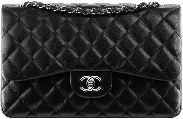 Chanel Classic Flap Bag for Evening PartyChanel Classic Jumbo Double Flap Bag Black Silver Hardware