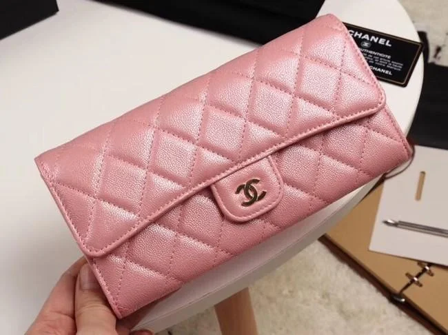 Chanel New Arrival Handbag with Gold HardwareChanel Classic Long Flap Wallet Lambskin Leather Pink