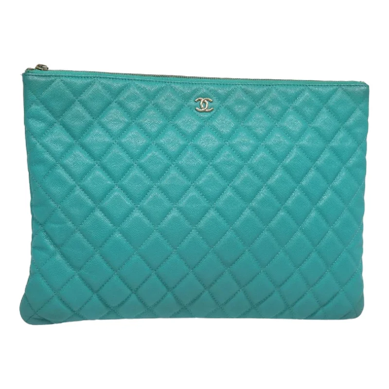 Chanel Medium Tote Bag for Office LadiesCHANEL Clutch Bag Caviar Skin Turquoise Blue CC  83807A