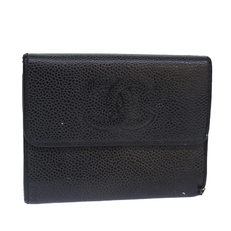 Chanel Lightweight Handbag for Daily ErrandsCHANEL COCO Mark Wallet Caviar Skin Black CC  bs16881