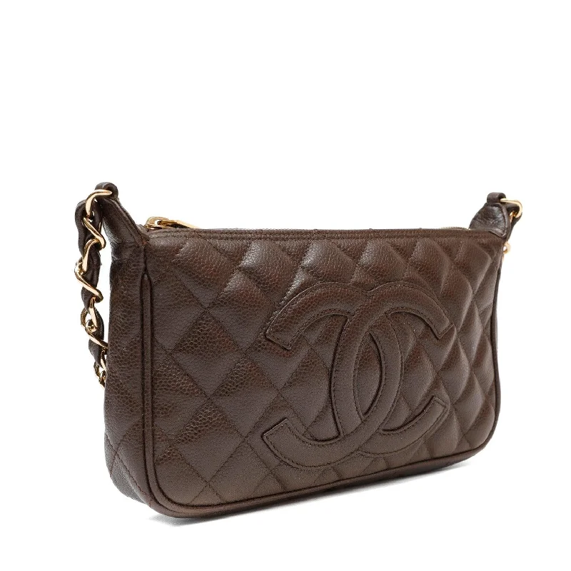 Chanel Small Crossbody Bag for TravelChanel Dark Brown Caviar Timeless CC Shoulder Bag w/ Gold Hardware