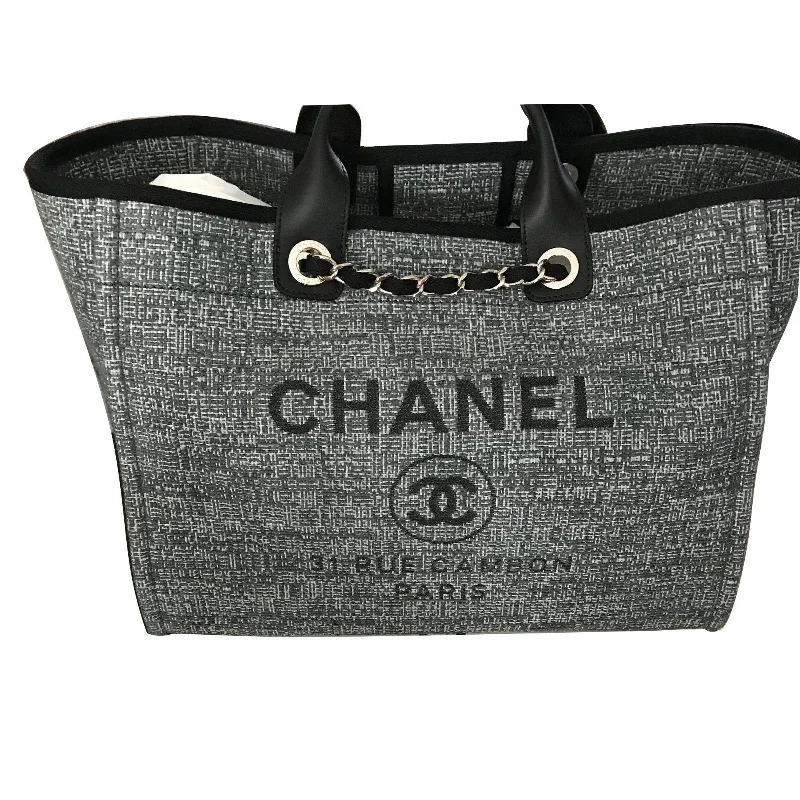 Chanel Limited Edition Handbag for CollectorsChanel Deauville Fabric Tote Dark Gray