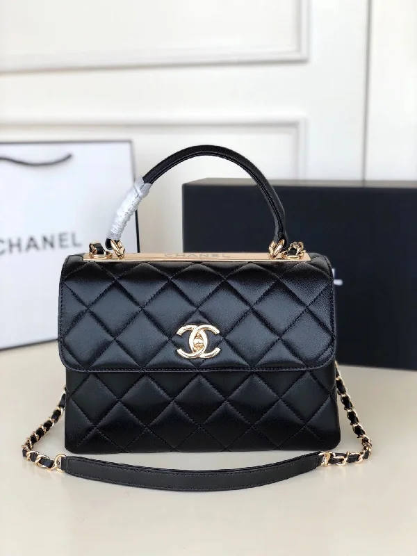 Chanel Quilted Leather Shoulder Bag for FashionistasChanel Flap Bag With Top Handle Black