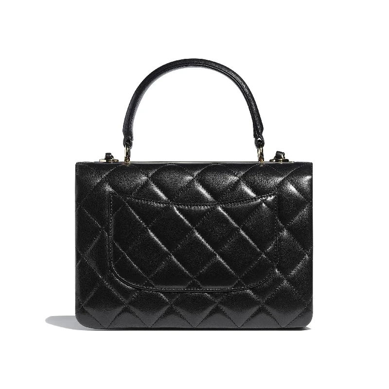 Chanel Handbag with Adjustable Strap for ComfortChanel Flap Bag With Top Handle Lambskin Black