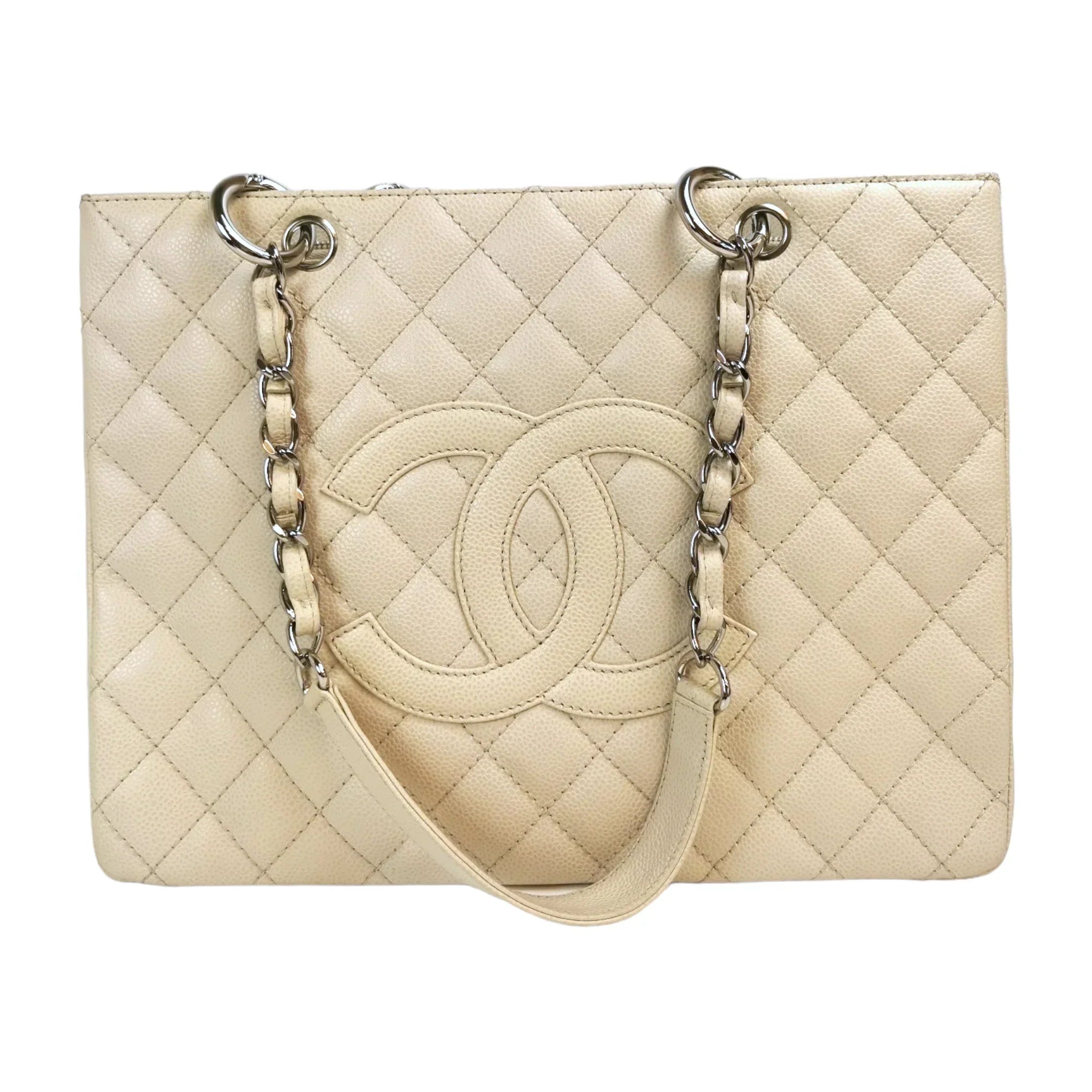 Chanel Limited Edition Handbag for CollectorsChanel GST Beige Caviar Silver