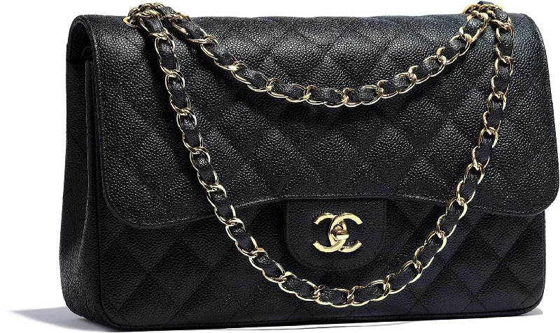 Chanel Handbag with Adjustable Strap for ComfortChanel Large Jumbo Classic Handbag Black