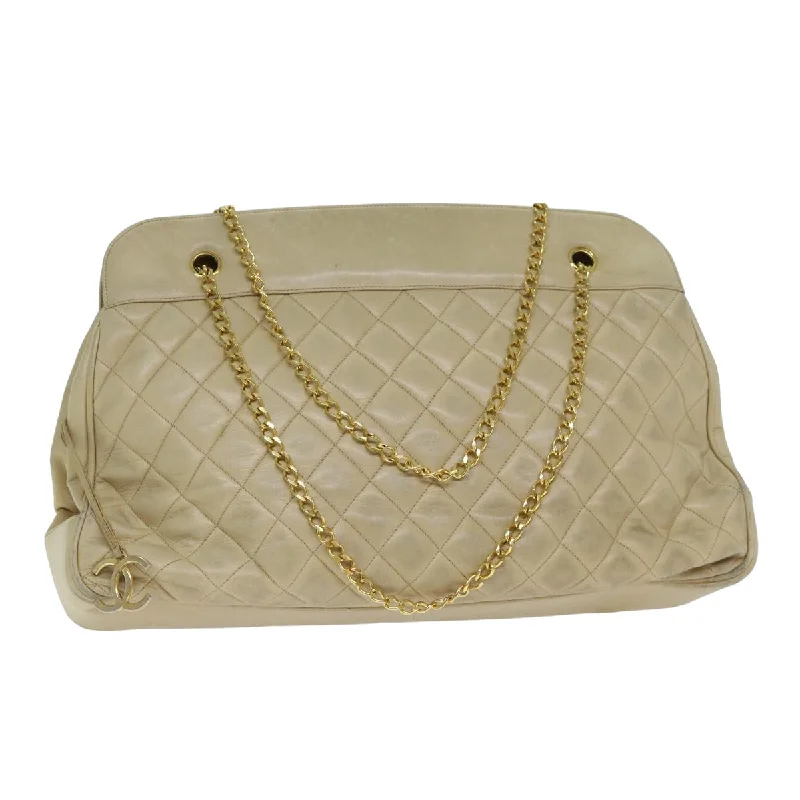 Chanel Small Crossbody Bag for TravelCHANEL Matelasse Chain Shoulder Bag Lamb Skin Beige CC  bs15118