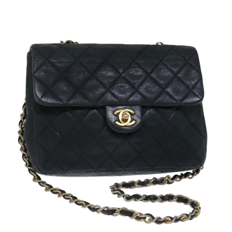 Chanel Lightweight Handbag for Daily ErrandsCHANEL Matelasse Chain Shoulder Bag Lamb Skin Black CC  71178A