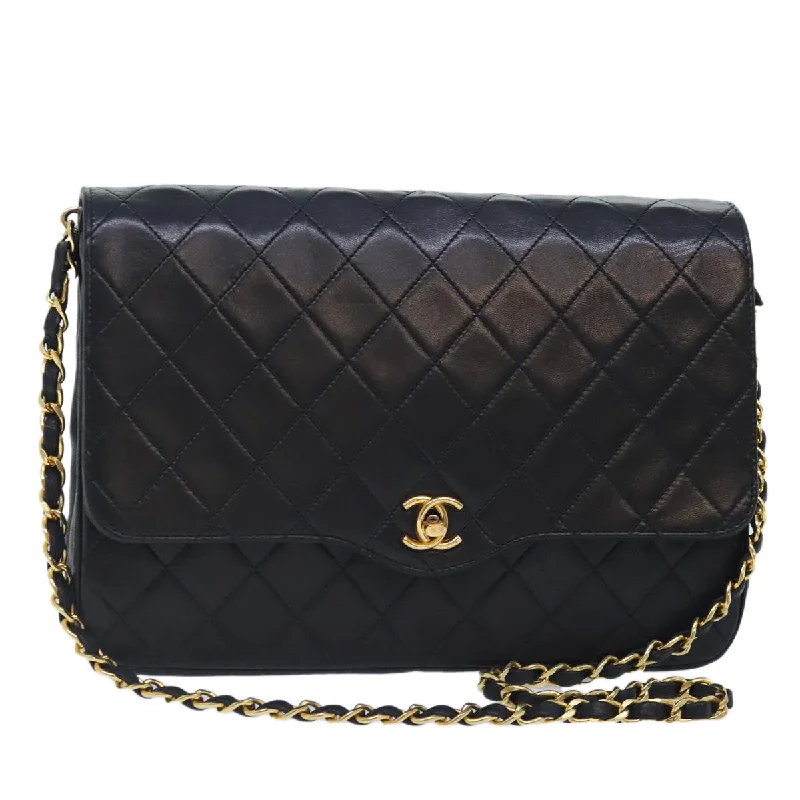 Chanel Limited Edition Handbag for CollectorsCHANEL Matelasse Chain Shoulder Bag Lamb Skin Black CC  bs17837