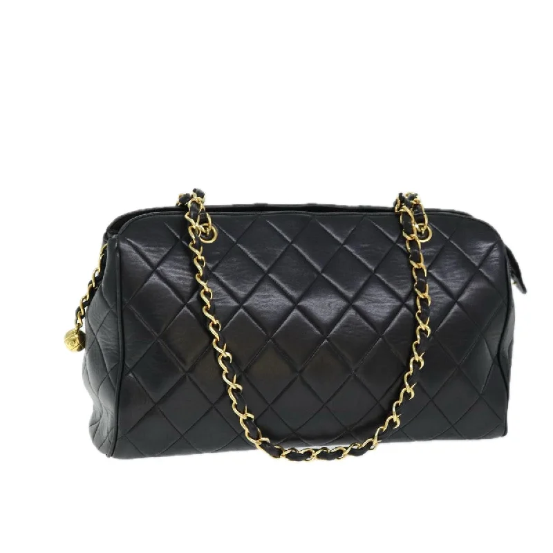 Chanel New Arrival Handbag with Gold HardwareCHANEL Matelasse Chain Shoulder Bag Lamb Skin Black CC  ki4411