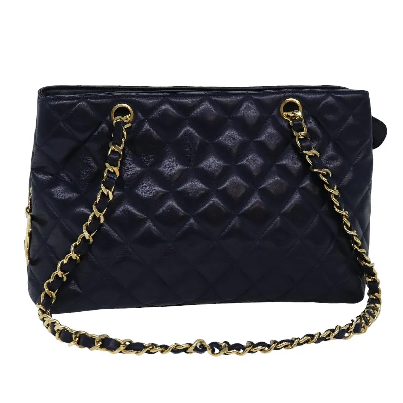 Chanel Lightweight Handbag for Daily ErrandsCHANEL Matelasse Chain Shoulder Bag Lamb Skin Navy CC  yk12992