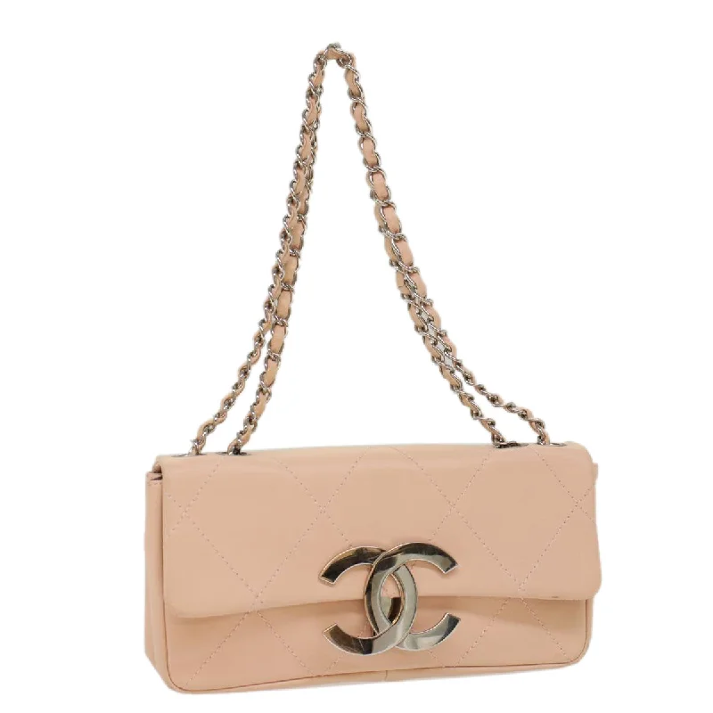 Chanel Luxury Handbag for High - End EventsCHANEL Matelasse Chain Shoulder Bag Leather Pink CC  53097