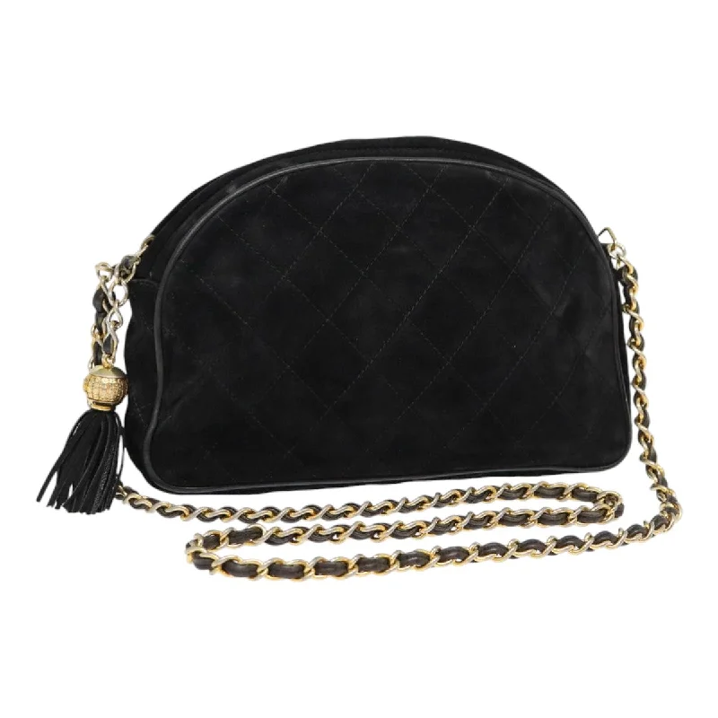 Chanel Classic Flap Bag for Evening PartyCHANEL Matelasse Chain Shoulder Bag Suede Black Gold CC  bs17434