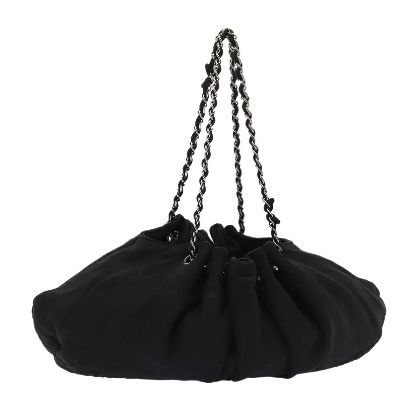 Chanel Designer Handbag with Unique DesignCHANEL Matelasse Chain Tote Bag Cotton Black CC  bs16859