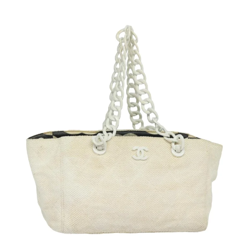 Chanel Black Handbag for Business MeetingsCHANEL Matelasse Chain Tote Bag Raffia White CC  bs15861