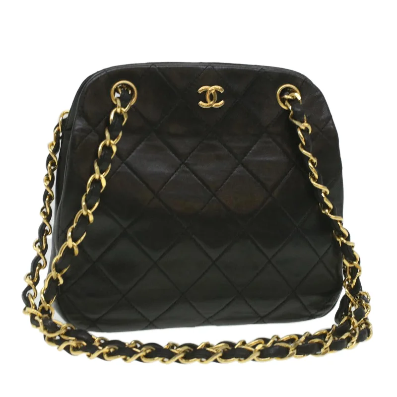 Chanel New Arrival Handbag with Gold HardwareCHANEL Matelasse Clasp Chain Shoulder Bag Lamb Skin Black CC  kk164