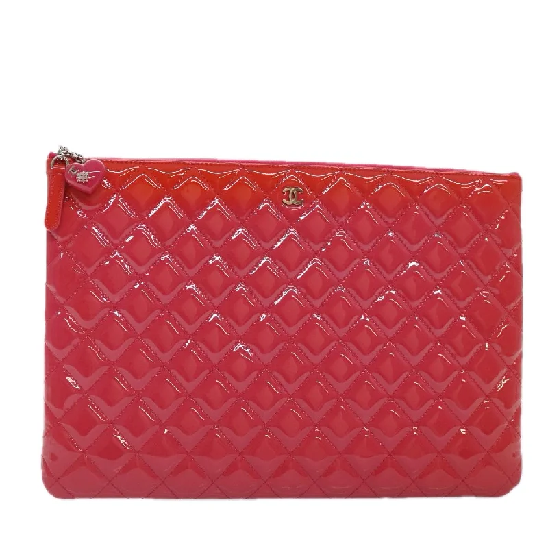 Chanel New Arrival Handbag with Gold HardwareCHANEL Matelasse Clutch Bag patent Pink CC  bs18168