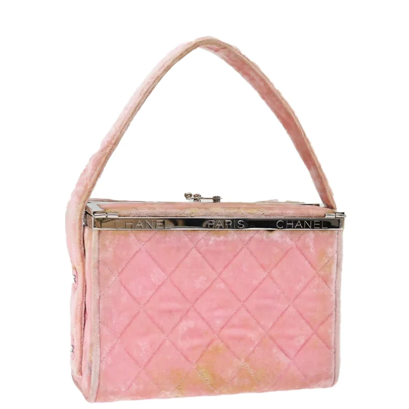 Chanel Colorful Handbag for Spring OutfitsCHANEL Matelasse Hand Bag Velor Pink CC  71634A