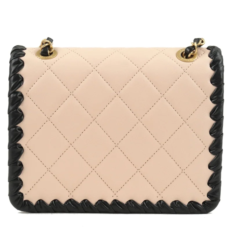 Chanel Quilted Leather Shoulder Bag for FashionistasCHANEL Matelasse Lamb Skin Chain Shoulder Bag Pink Black