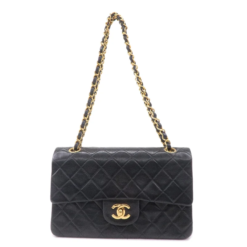 Chanel Handbag with Adjustable Strap for ComfortCHANEL Matelasse Lamb Skin Double Flap Chain Shoulder Bag