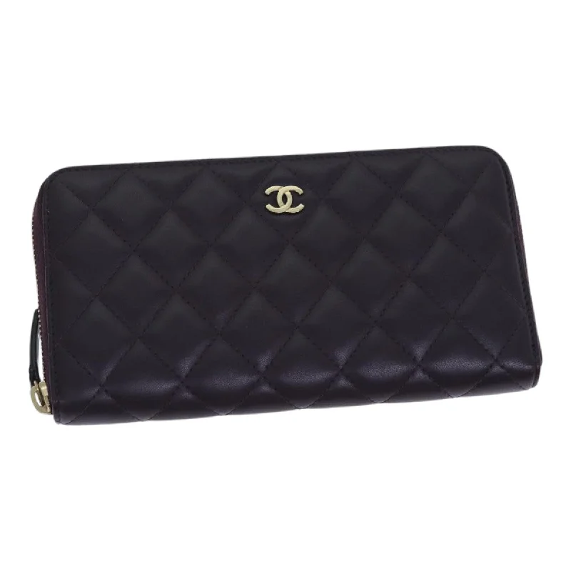 Chanel New Arrival Handbag with Gold HardwareCHANEL Matelasse Long Wallet Lamb Skin Purple Gold CC  yk15217