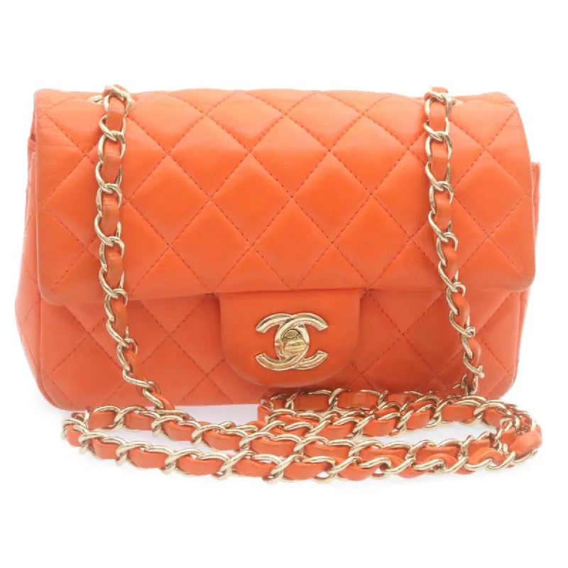 Chanel Small Crossbody Bag for TravelCHANEL Matelasse Mini Chain Flap Classic Shoulder Bag Lamb Skin Orange CC 29106A