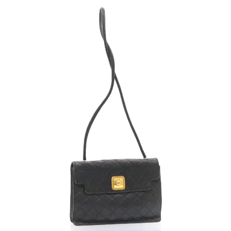 Chanel Small Crossbody Bag for TravelCHANEL Matelasse Shoulder Bag Lamb Skin Black Gold CC  ar5310A